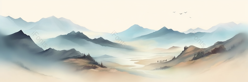 灰色中国风写意山川荒漠背景,插画/手绘图,插画/手绘图库,插画/手绘图下载,插画/手绘